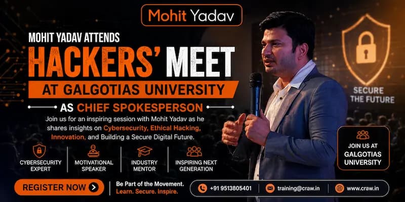 Mohit Yadav Attends Hackers’ Meet 2026 at Galgotias University as Chief Spokesperson